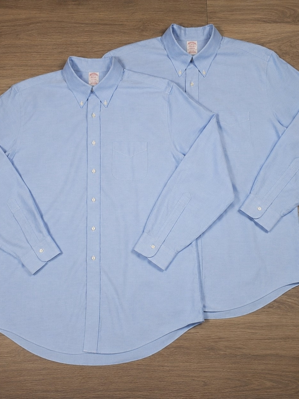 LOT OF 2 Brooks Brothers Madison Dress Shirts 18-34 Blue Non Iron Supima Cotton